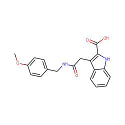 COc1ccc(CNC(=O)Cc2c(C(=O)O)[nH]c3ccccc23)cc1 ZINC000000201608