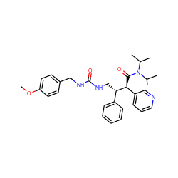 COc1ccc(CNC(=O)NC[C@@H](c2ccccc2)[C@@H](C(=O)N(C(C)C)C(C)C)c2cccnc2)cc1 ZINC000034986924