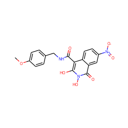 COc1ccc(CNC(=O)c2c(O)n(O)c(=O)c3cc([N+](=O)[O-])ccc23)cc1 ZINC000169349211