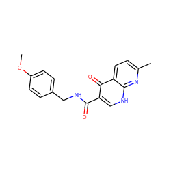 COc1ccc(CNC(=O)c2c[nH]c3nc(C)ccc3c2=O)cc1 ZINC000028524629