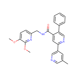 COc1ccc(CNC(=O)c2cc(-c3cncc(C)c3)ncc2-c2ccccc2)nc1OC ZINC000096177813