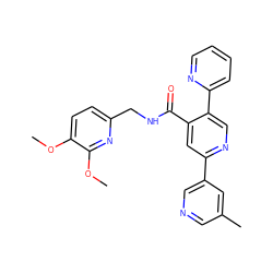 COc1ccc(CNC(=O)c2cc(-c3cncc(C)c3)ncc2-c2ccccn2)nc1OC ZINC000299821588