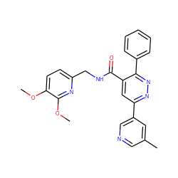 COc1ccc(CNC(=O)c2cc(-c3cncc(C)c3)nnc2-c2ccccc2)nc1OC ZINC000299824351