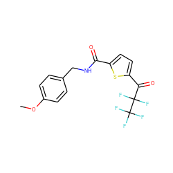 COc1ccc(CNC(=O)c2ccc(C(=O)C(F)(F)C(F)(F)F)s2)cc1 ZINC000029069642