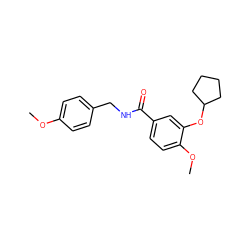 COc1ccc(CNC(=O)c2ccc(OC)c(OC3CCCC3)c2)cc1 ZINC000473151894