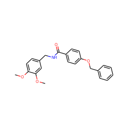 COc1ccc(CNC(=O)c2ccc(OCc3ccccc3)cc2)cc1OC ZINC000008111737