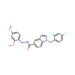 COc1ccc(CNC(=O)c2ccc3c(ccn3Cc3ccc(F)cc3F)c2)c(OC)c1 ZINC000198315274