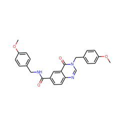 COc1ccc(CNC(=O)c2ccc3ncn(Cc4ccc(OC)cc4)c(=O)c3c2)cc1 ZINC000029133334