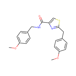 COc1ccc(CNC(=O)c2csc(Cc3ccc(OC)cc3)n2)cc1 ZINC000001384043