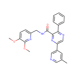 COc1ccc(CNC(=O)c2nc(-c3cncc(C)c3)cnc2-c2ccccc2)nc1OC ZINC000068247942