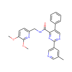 COc1ccc(CNC(=O)c2nc(-c3cncc(C)c3)ncc2-c2ccccc2)nc1OC ZINC000299829769