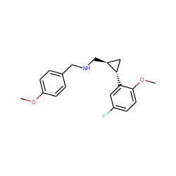 COc1ccc(CNC[C@H]2C[C@@H]2c2cc(F)ccc2OC)cc1 ZINC001772614580