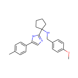 COc1ccc(CNC2(c3ncc(-c4ccc(C)cc4)[nH]3)CCCC2)cc1 ZINC000473094845