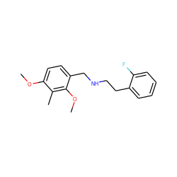 COc1ccc(CNCCc2ccccc2F)c(OC)c1C ZINC000019582608