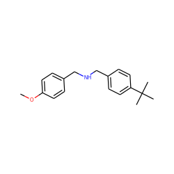 COc1ccc(CNCc2ccc(C(C)(C)C)cc2)cc1 ZINC000019908904