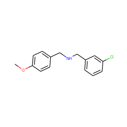 COc1ccc(CNCc2cccc(Cl)c2)cc1 ZINC000000172111