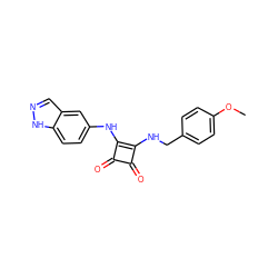 COc1ccc(CNc2c(Nc3ccc4[nH]ncc4c3)c(=O)c2=O)cc1 ZINC000102958446