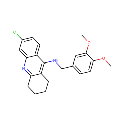 COc1ccc(CNc2c3c(nc4cc(Cl)ccc24)CCCC3)cc1OC ZINC001772607412