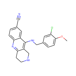 COc1ccc(CNc2c3c(nc4ccc(C#N)cc24)CCNC3)cc1Cl ZINC000205311244