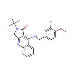 COc1ccc(CNc2c3c(nc4ccccc24)CN(C(C)(C)C)C3=O)cc1Cl ZINC001772617341