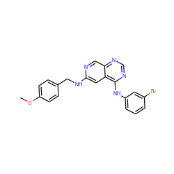 COc1ccc(CNc2cc3c(Nc4cccc(Br)c4)ncnc3cn2)cc1 ZINC000021289197