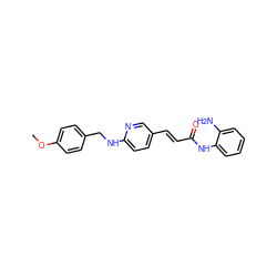 COc1ccc(CNc2ccc(/C=C/C(=O)Nc3ccccc3N)cn2)cc1 ZINC000036338692