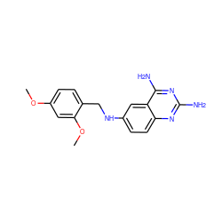 COc1ccc(CNc2ccc3nc(N)nc(N)c3c2)c(OC)c1 ZINC000005889048