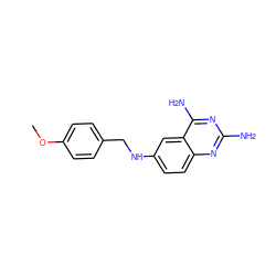 COc1ccc(CNc2ccc3nc(N)nc(N)c3c2)cc1 ZINC000045188996