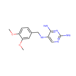 COc1ccc(CNc2cnc(N)nc2N)cc1OC ZINC000013532448