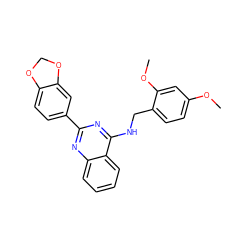 COc1ccc(CNc2nc(-c3ccc4c(c3)OCO4)nc3ccccc23)c(OC)c1 ZINC000004239289