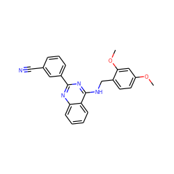 COc1ccc(CNc2nc(-c3cccc(C#N)c3)nc3ccccc23)c(OC)c1 ZINC000004264619