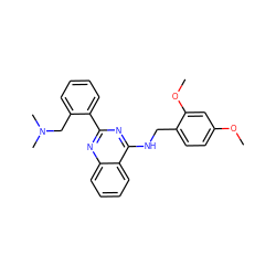 COc1ccc(CNc2nc(-c3ccccc3CN(C)C)nc3ccccc23)c(OC)c1 ZINC000004267199