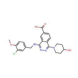 COc1ccc(CNc2nnc(N3CCC(O)CC3)c3ccc(C(=O)O)cc23)cc1Cl ZINC000013834386