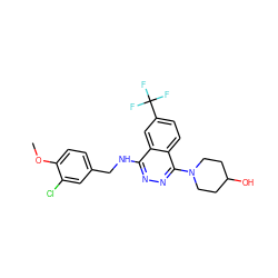 COc1ccc(CNc2nnc(N3CCC(O)CC3)c3ccc(C(F)(F)F)cc23)cc1Cl ZINC000004199951