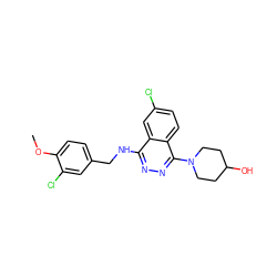 COc1ccc(CNc2nnc(N3CCC(O)CC3)c3ccc(Cl)cc23)cc1Cl ZINC000012360817