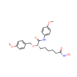 COc1ccc(CO[C@@H](CCCCCC(=O)NO)C(=O)Nc2ccc(OC)cc2)cc1 ZINC000028956734
