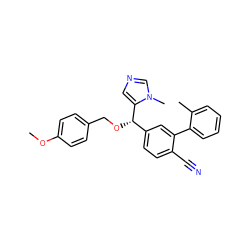 COc1ccc(CO[C@@H](c2ccc(C#N)c(-c3ccccc3C)c2)c2cncn2C)cc1 ZINC000028358665