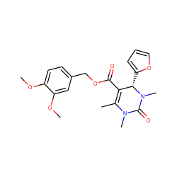 COc1ccc(COC(=O)C2=C(C)N(C)C(=O)N(C)[C@H]2c2ccco2)cc1OC ZINC000095586080