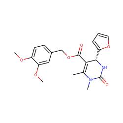 COc1ccc(COC(=O)C2=C(C)N(C)C(=O)N[C@H]2c2ccco2)cc1OC ZINC000095591699