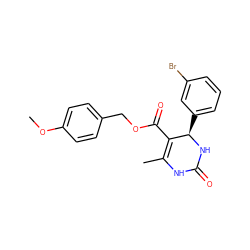 COc1ccc(COC(=O)C2=C(C)NC(=O)N[C@@H]2c2cccc(Br)c2)cc1 ZINC000000844490