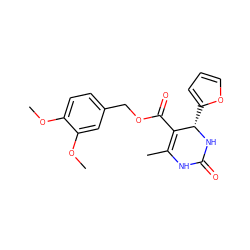 COc1ccc(COC(=O)C2=C(C)NC(=O)N[C@H]2c2ccco2)cc1OC ZINC000095589862