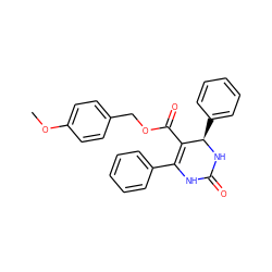 COc1ccc(COC(=O)C2=C(c3ccccc3)NC(=O)N[C@@H]2c2ccccc2)cc1 ZINC000205384247