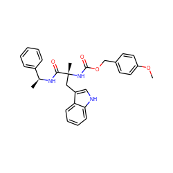 COc1ccc(COC(=O)N[C@](C)(Cc2c[nH]c3ccccc23)C(=O)N[C@@H](C)c2ccccc2)cc1 ZINC000001538902