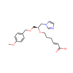 COc1ccc(COC[C@@H](Cn2ccnc2)OCCC/C=C/C(=O)O)cc1 ZINC000029483392