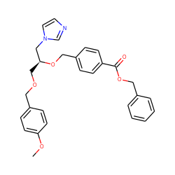 COc1ccc(COC[C@@H](Cn2ccnc2)OCc2ccc(C(=O)OCc3ccccc3)cc2)cc1 ZINC000029336224