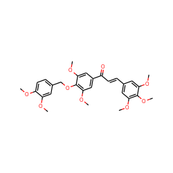 COc1ccc(COc2c(OC)cc(C(=O)/C=C/c3cc(OC)c(OC)c(OC)c3)cc2OC)cc1OC ZINC000029250973