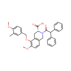 COc1ccc(COc2c(OC)ccc3c2C[C@H](C(=O)O)N(C(=O)C(c2ccccc2)c2ccccc2)C3)cc1C ZINC000027708907