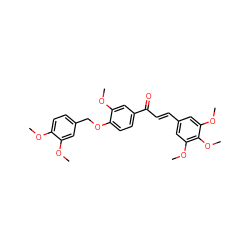 COc1ccc(COc2ccc(C(=O)/C=C/c3cc(OC)c(OC)c(OC)c3)cc2OC)cc1OC ZINC000029320758