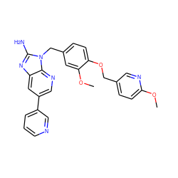 COc1ccc(COc2ccc(Cn3c(N)nc4cc(-c5cccnc5)cnc43)cc2OC)cn1 ZINC000473215191