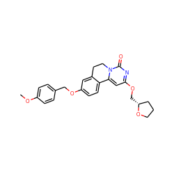 COc1ccc(COc2ccc3c(c2)CCn2c-3cc(OC[C@@H]3CCCO3)nc2=O)cc1 ZINC000209723010